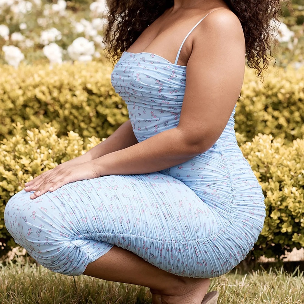House of CB Sirene Ruched Mesh Dress